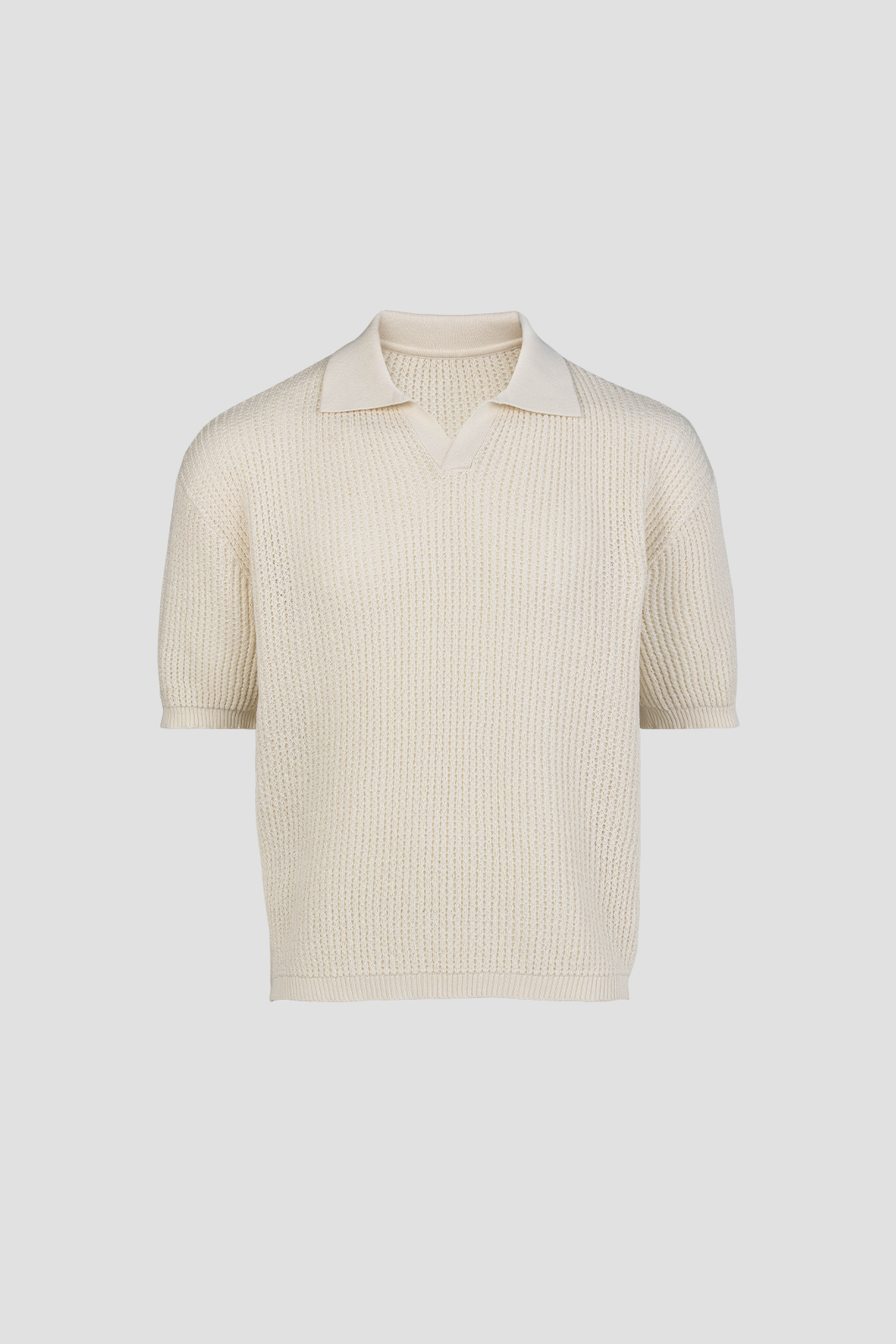 Men's Knit Polo Cream