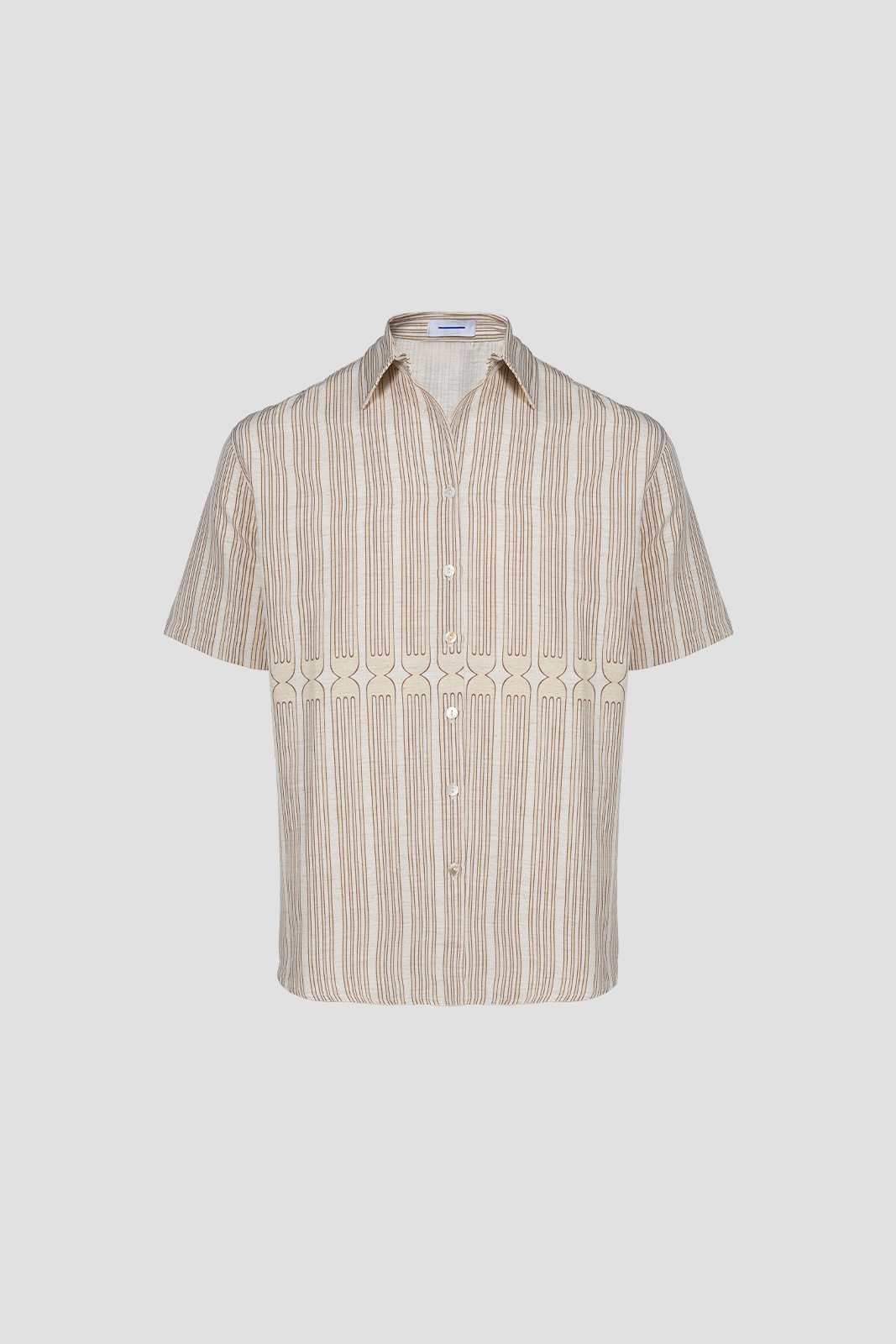Tableware Shirt White & Beige Print