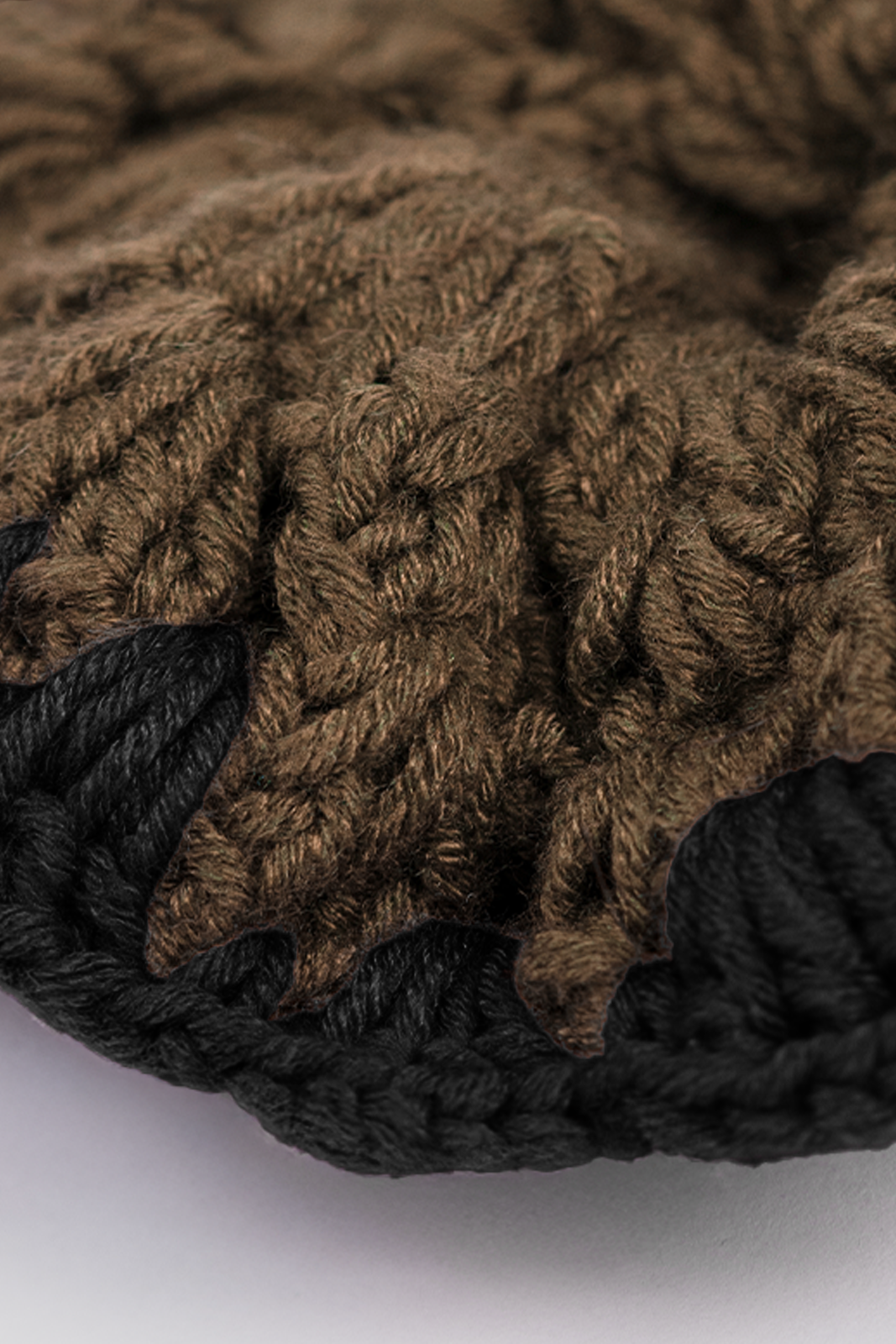 Crochet Hair Scrunchie - Beige & Black