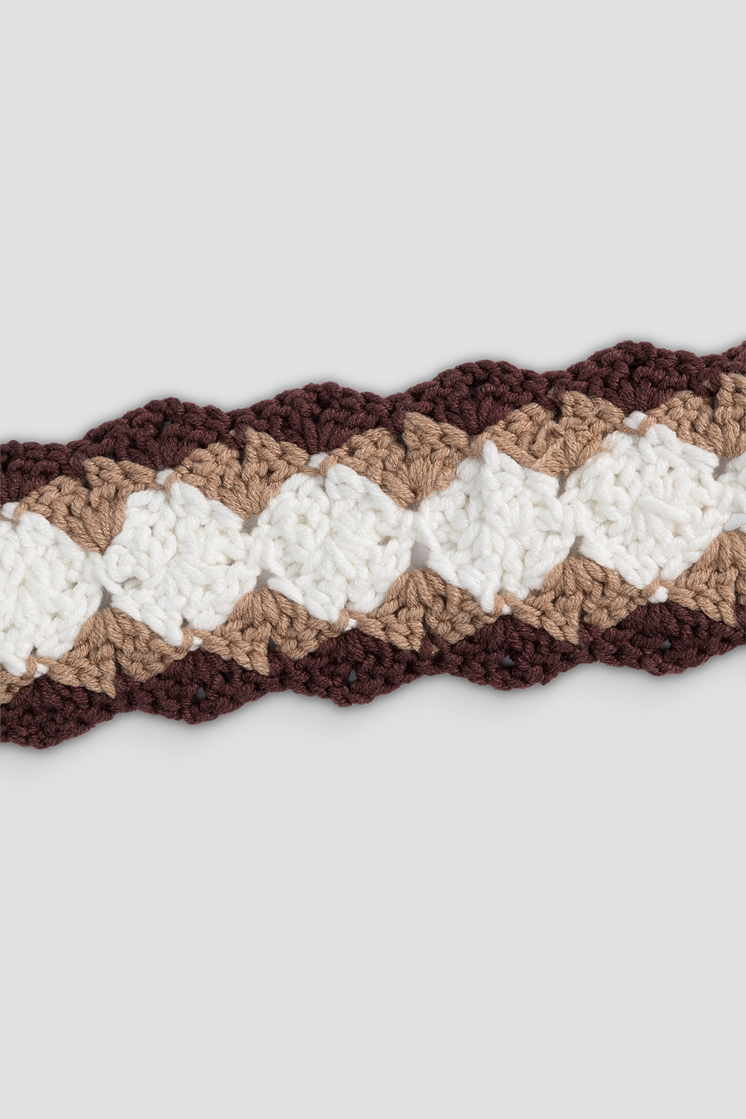 Crochet Head Band Beige, Off White & Olive