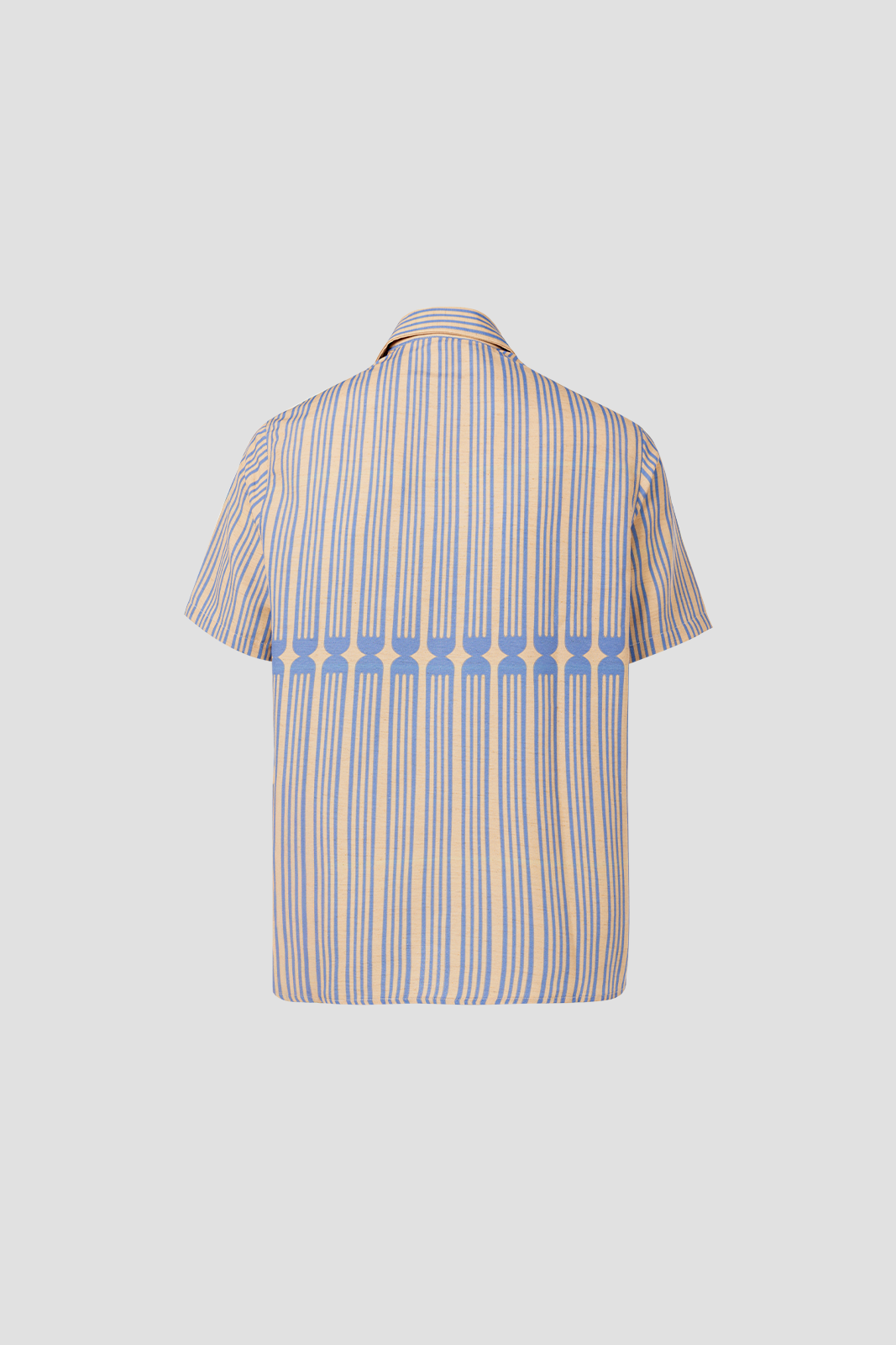 Tableware Shirt Yellow & Blue Print