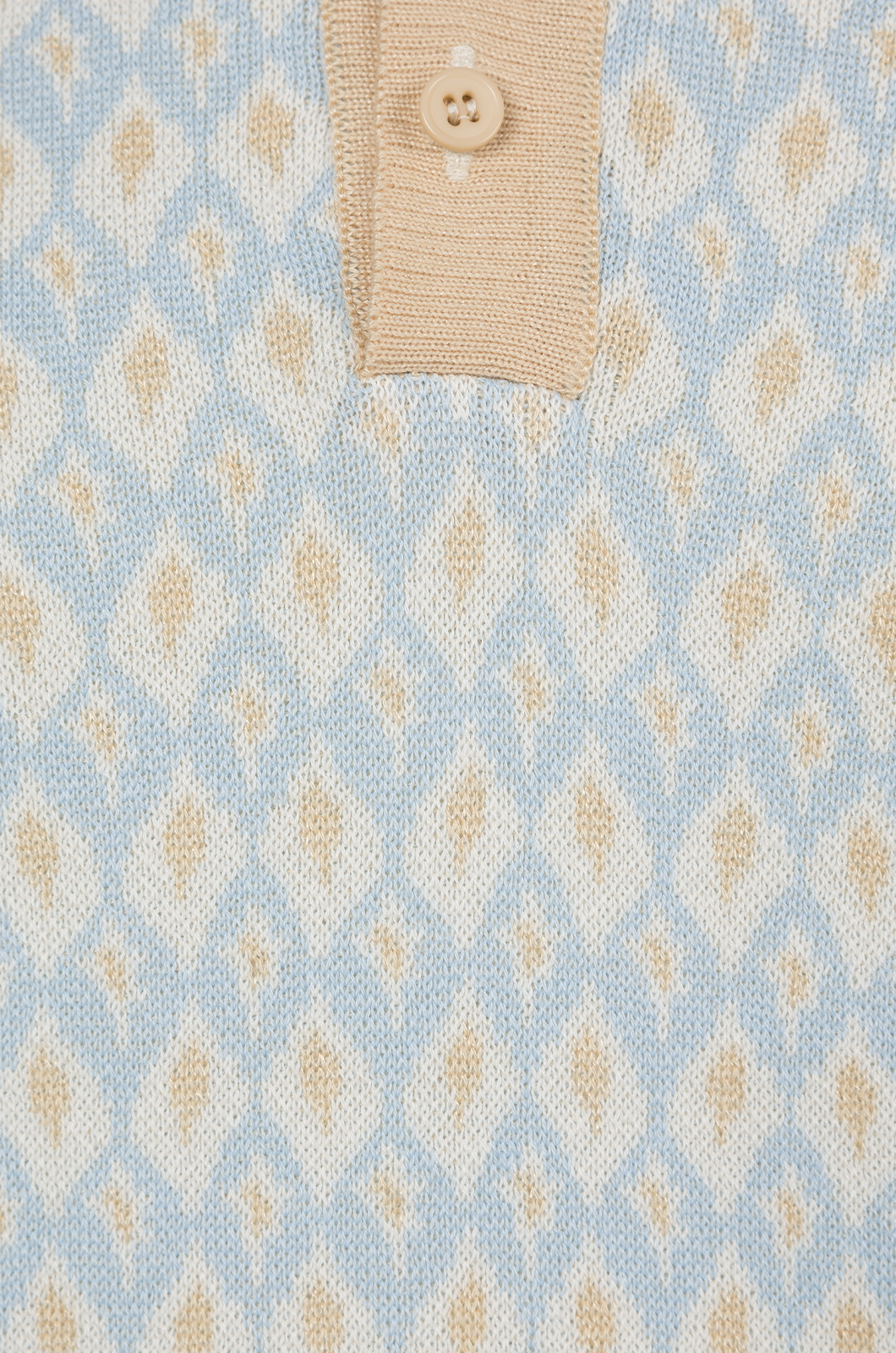 Jacquard Men Polo Shirt Off-white