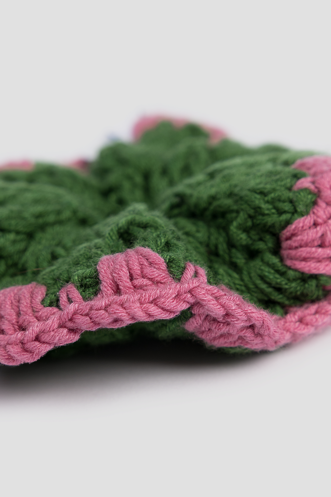 Crochet Hair Scrunchie - Pink & Green