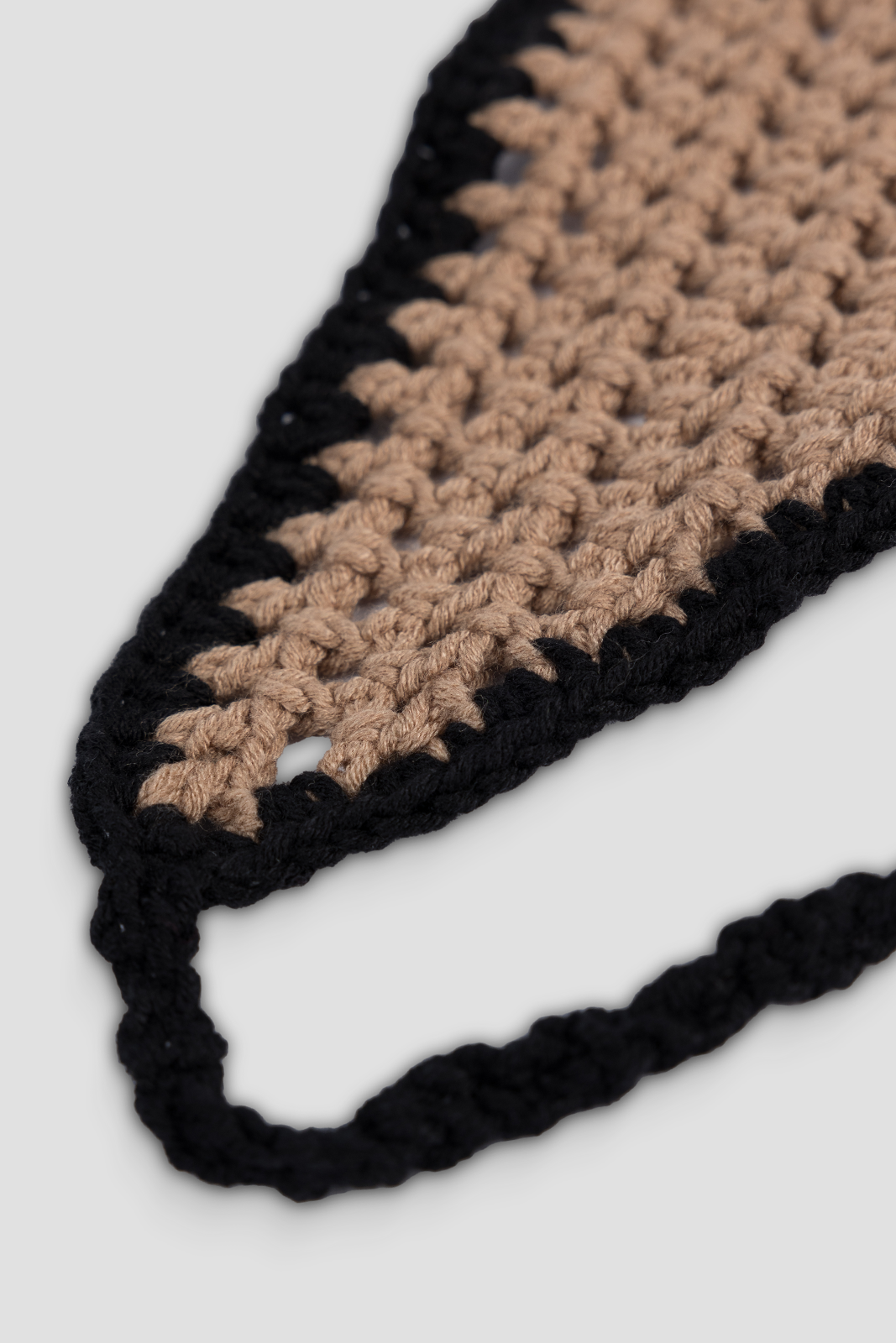 Colorful Crochet Hair Band Beige & Black