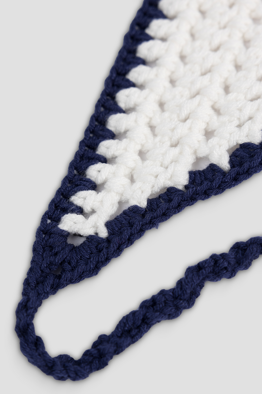 Colorful Crochet Hair Band Blue & Off White