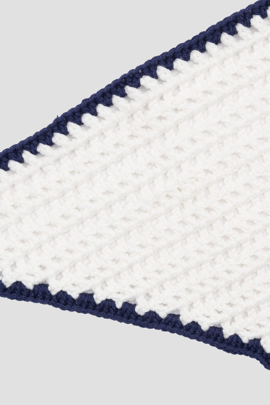 Colorful Crochet Hair Band Blue & Off White