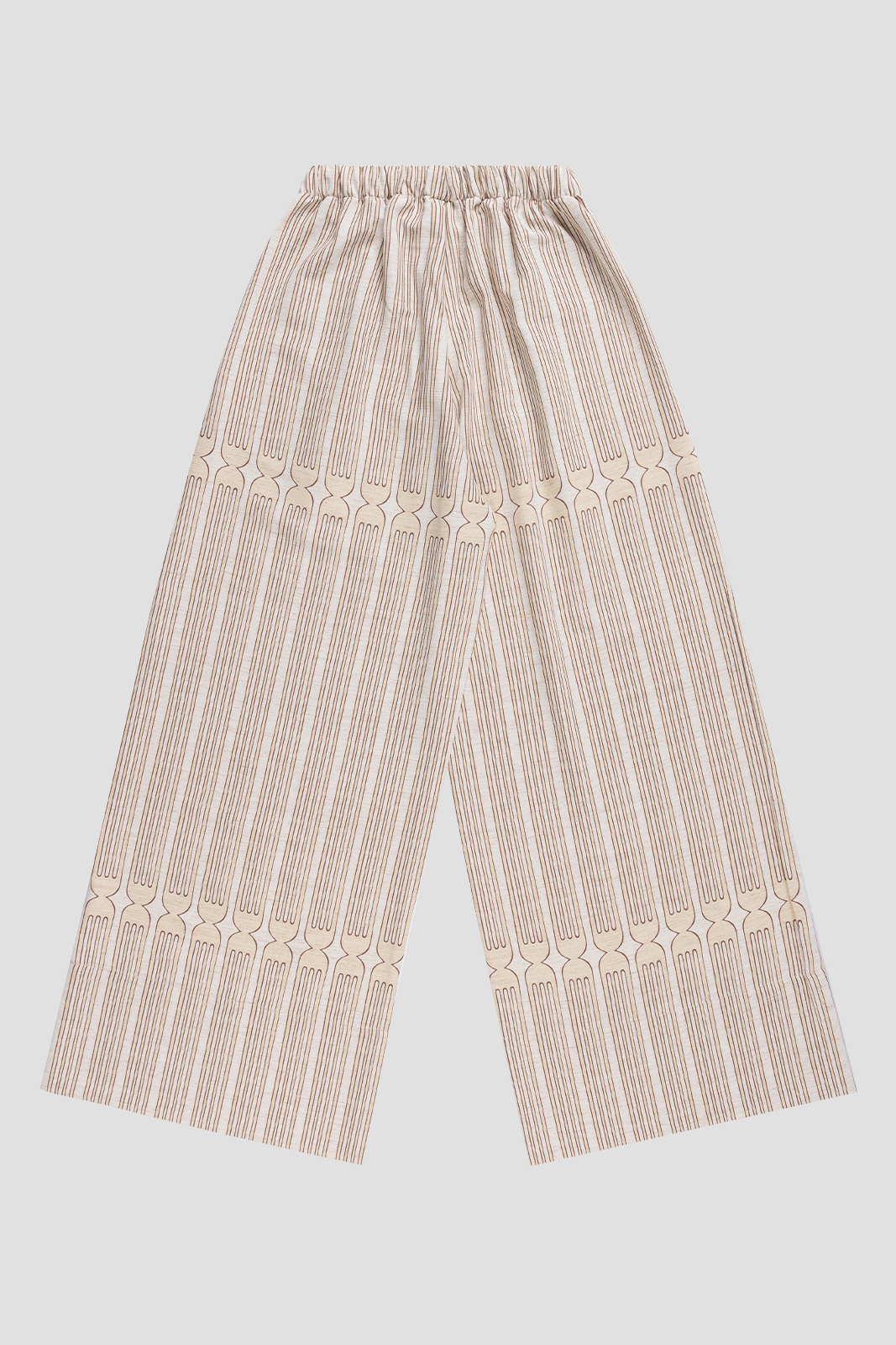 Tableware Pants White & Beige Print