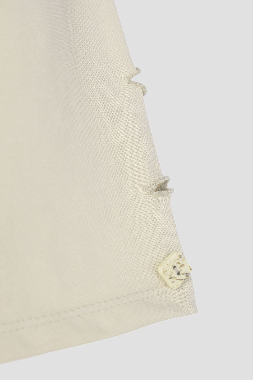 Button Oversized Tee Beige