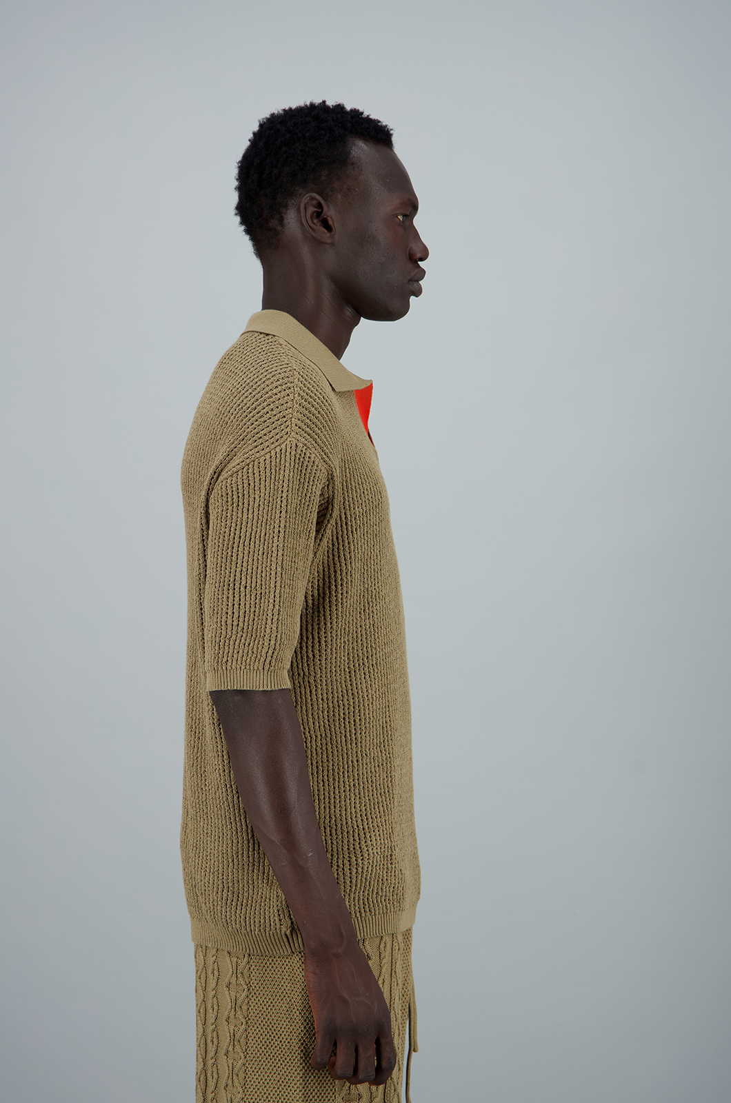 Men's Knit Polo Khaki