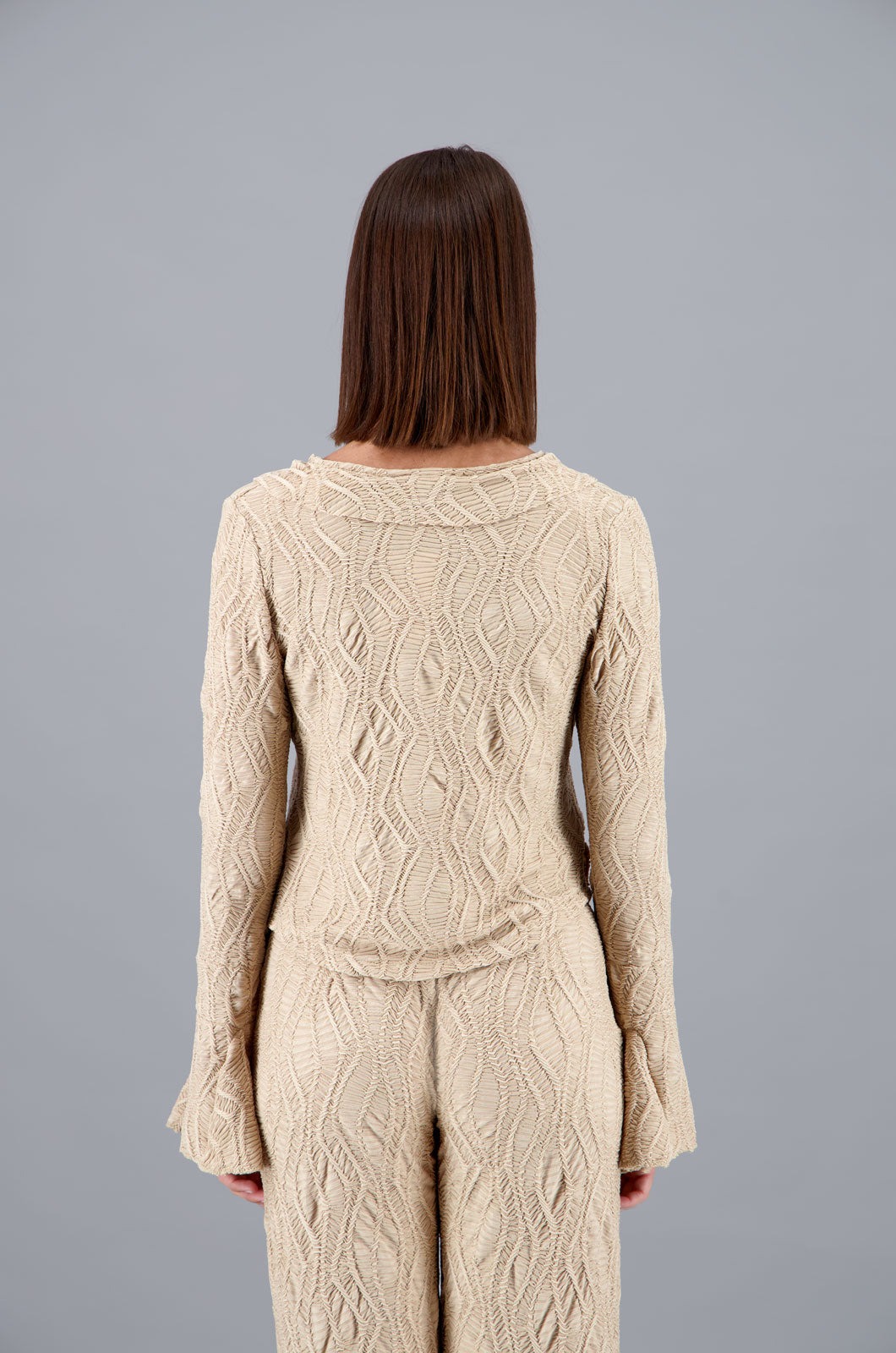 Ruffled Blouse Beige