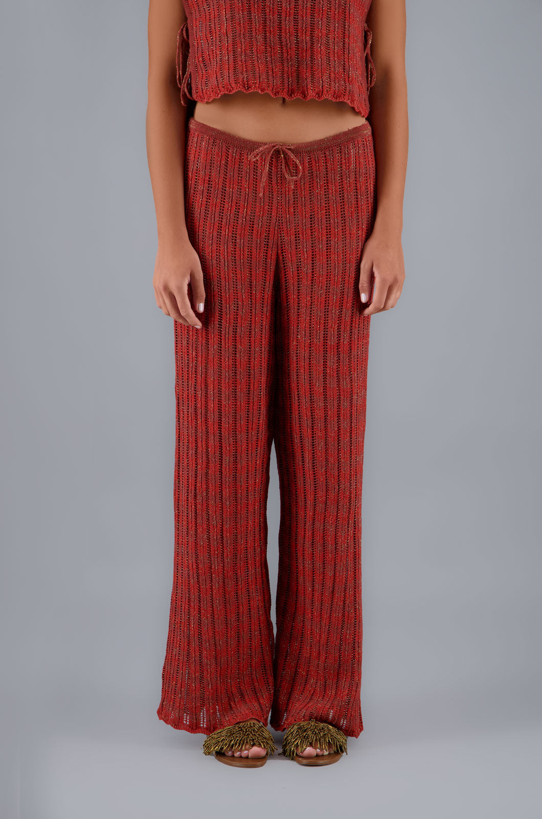 Zigzag Pants Rust Red