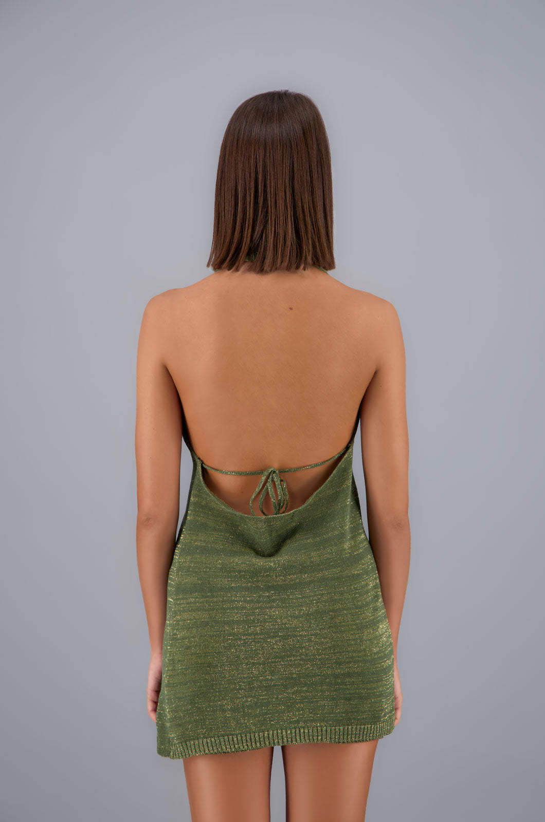 Lurex Halter Olive