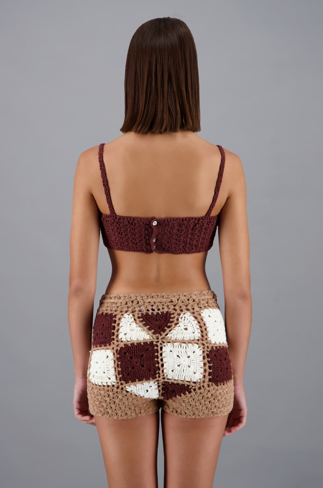 Crochet Crop Top Brown