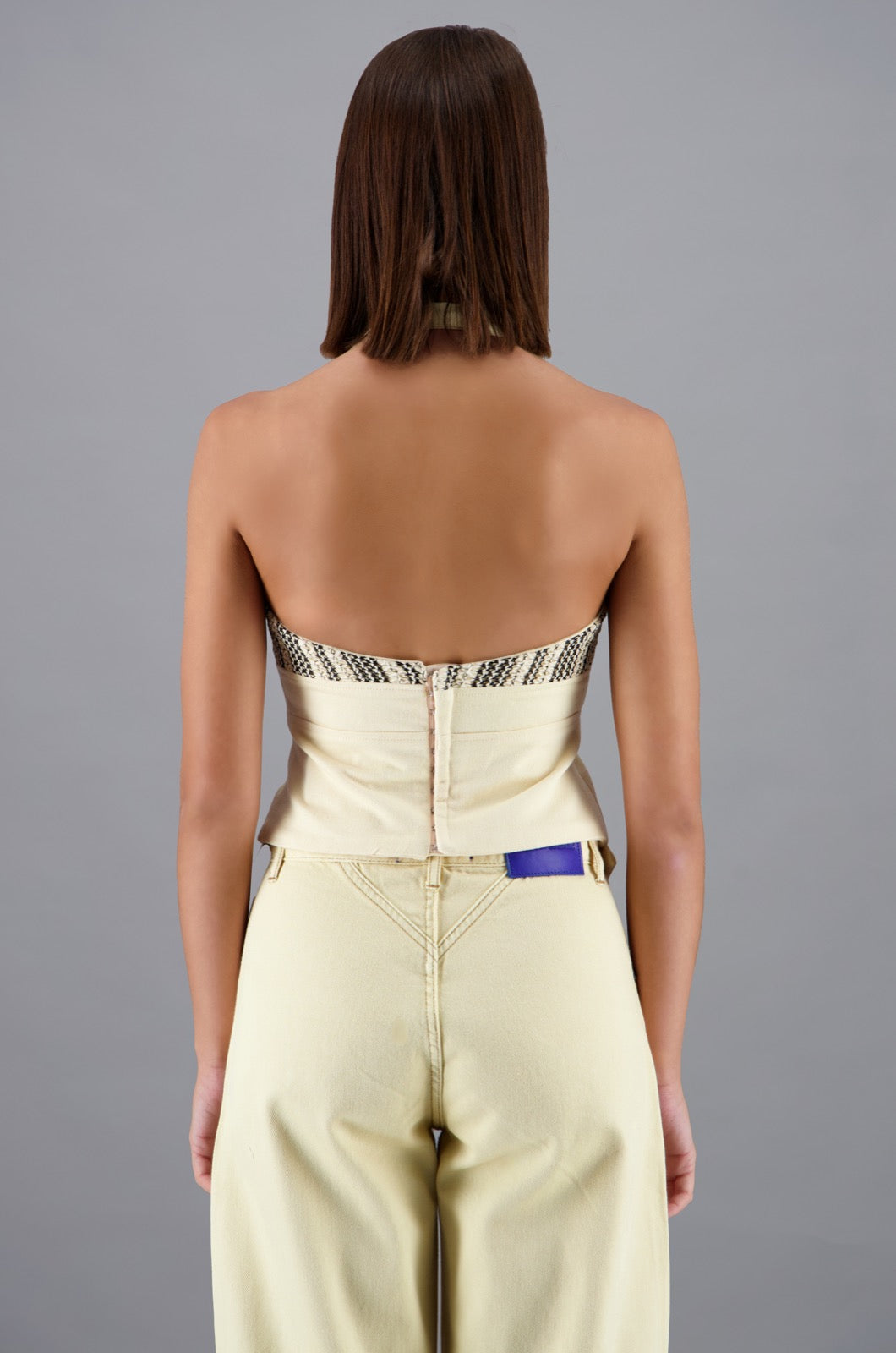 Backless Halter Top Cream