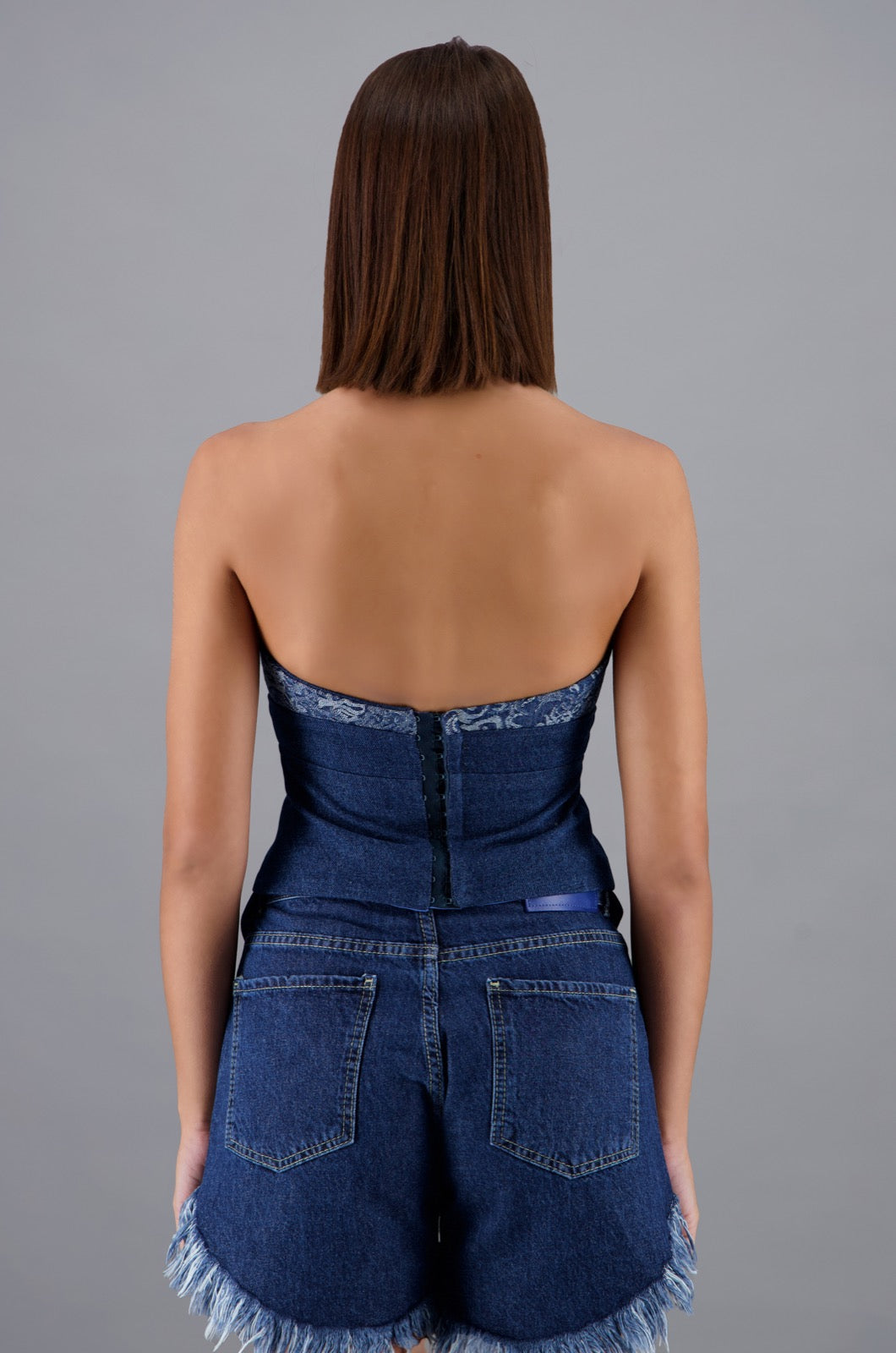 Backless Halter Top Blue