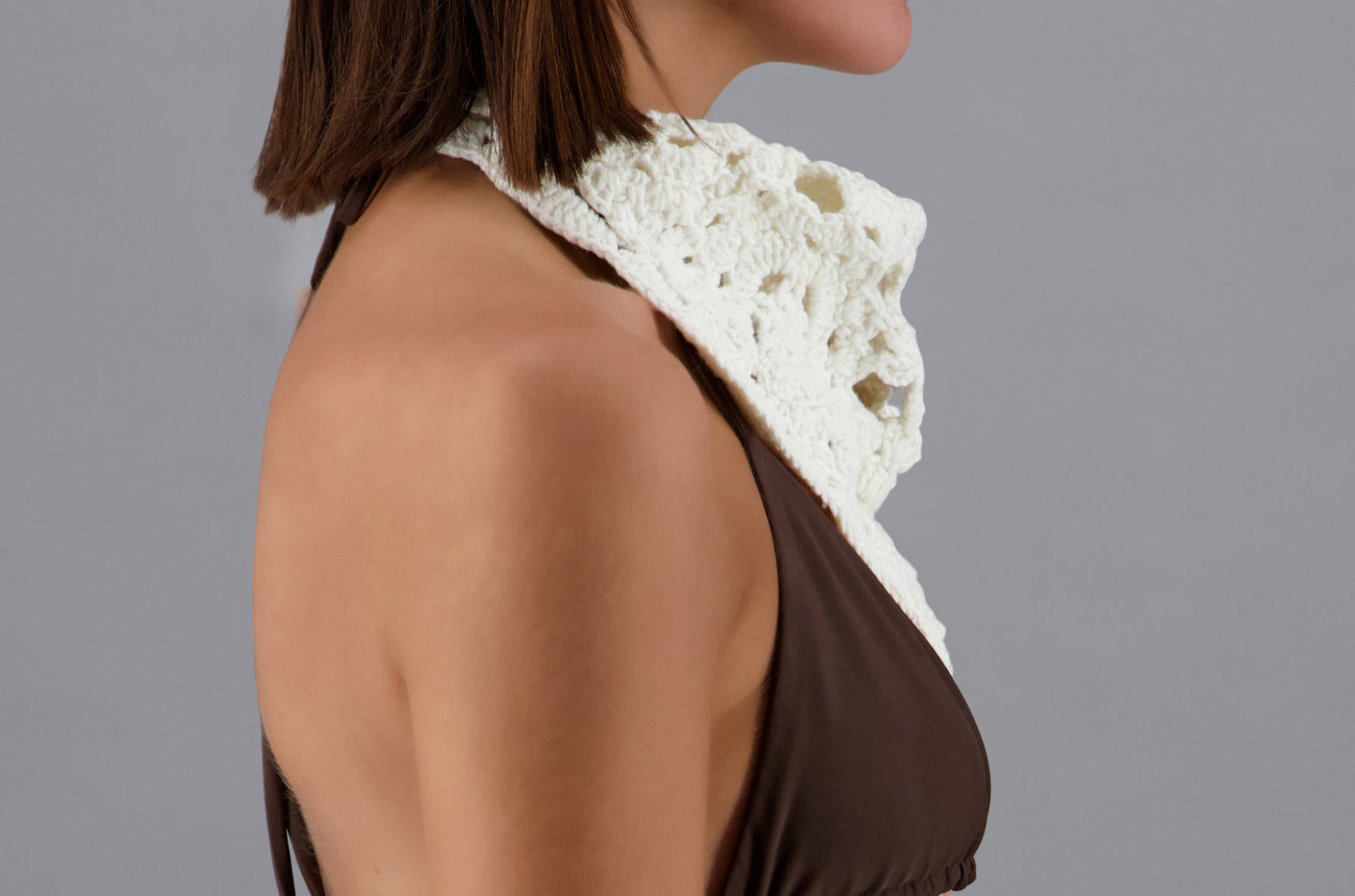 Plain Crochet Scarf Offwhite