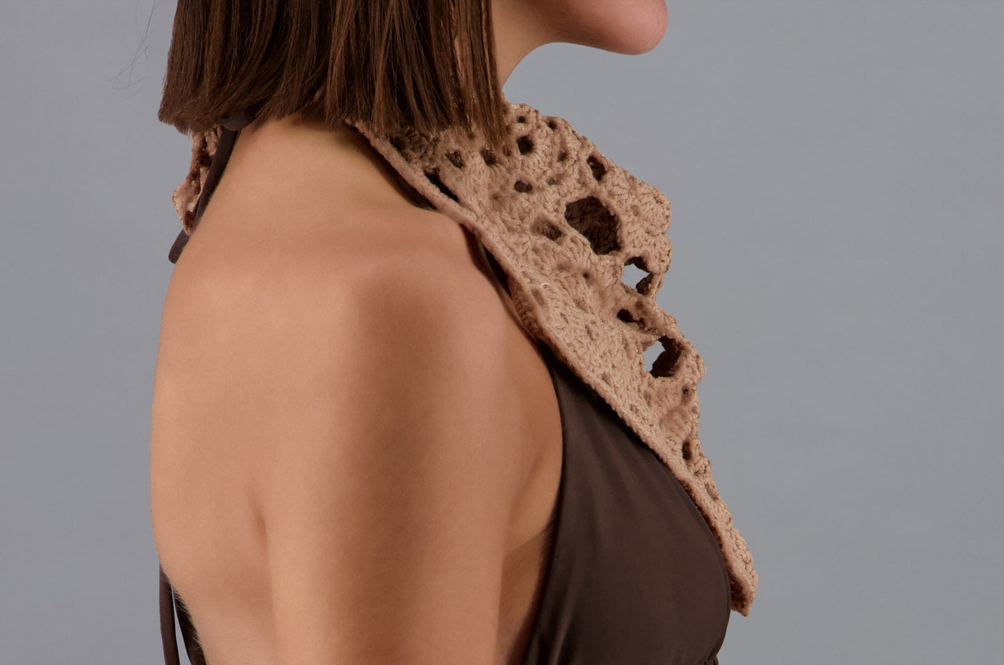 Plain Crochet Scarf Beige