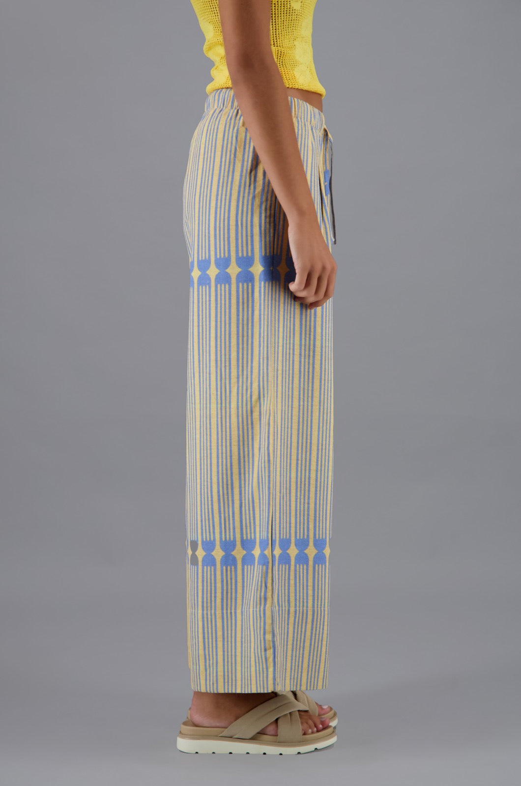 Tableware Pants Yellow & Blue Print