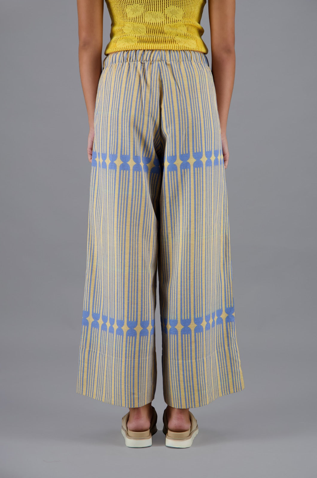 Tableware Pants Yellow & Blue Print