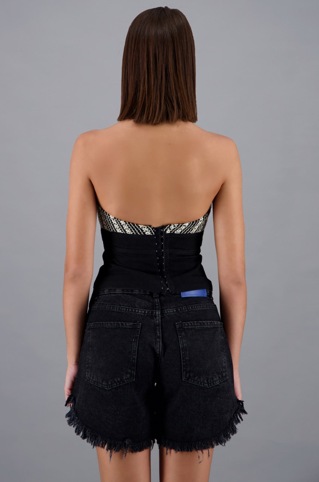 Backless Halter Top Black