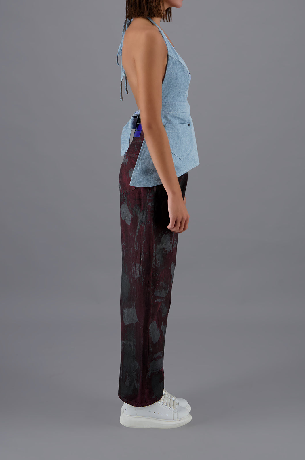 Barrel Jeans Burgundy Strokes