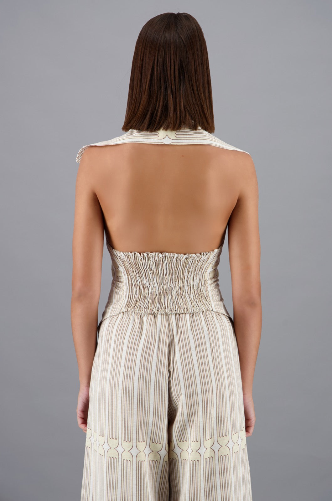 Tableware Halter White & Beige Print