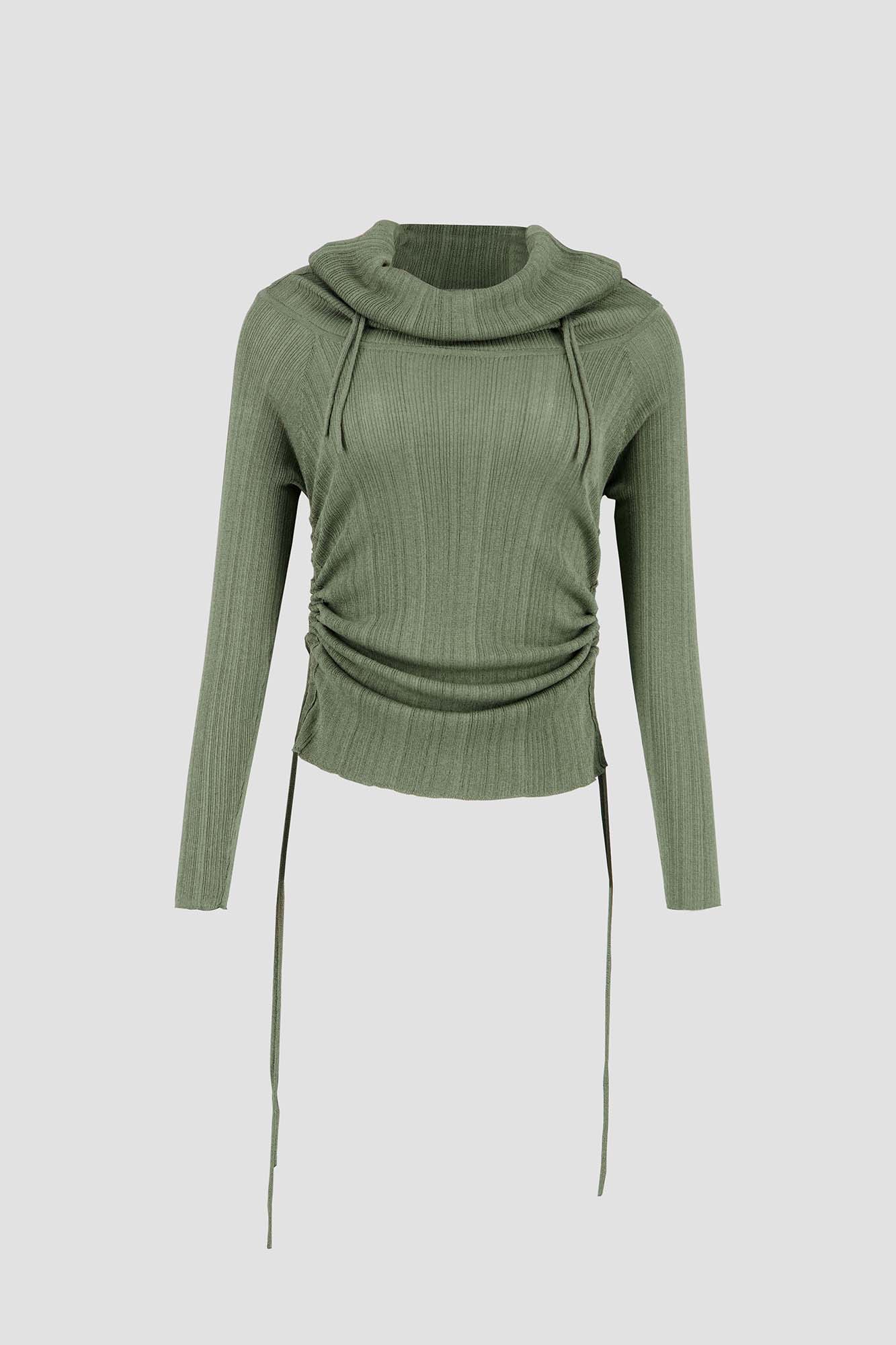 Off Shoulder Knit -Olive