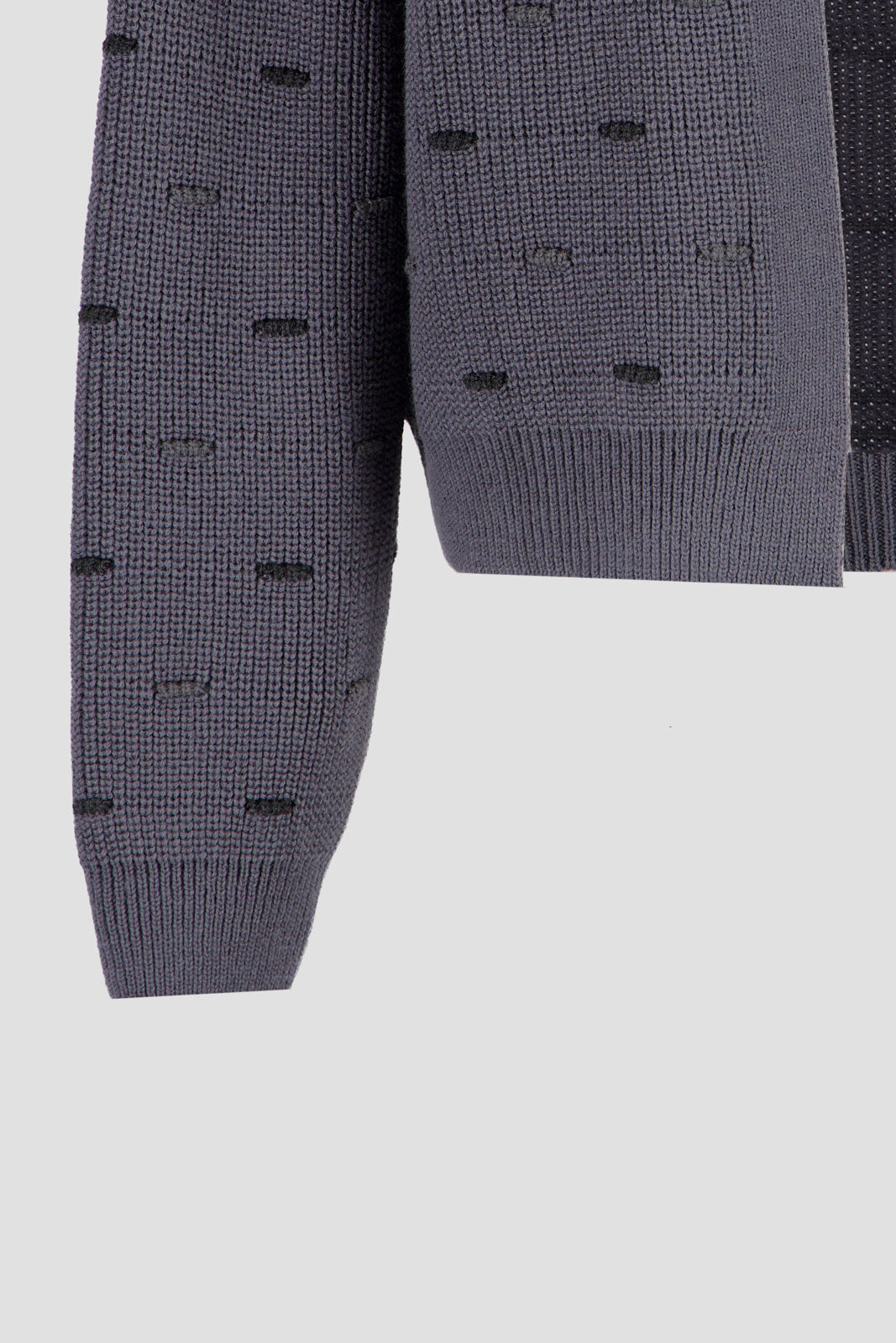 Open Knit Cardigan - Grey