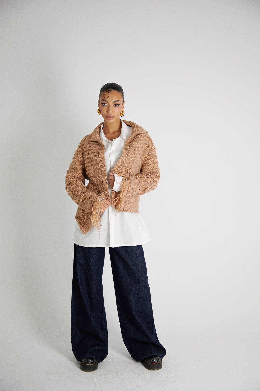 Be-Frill Cardigan Beige