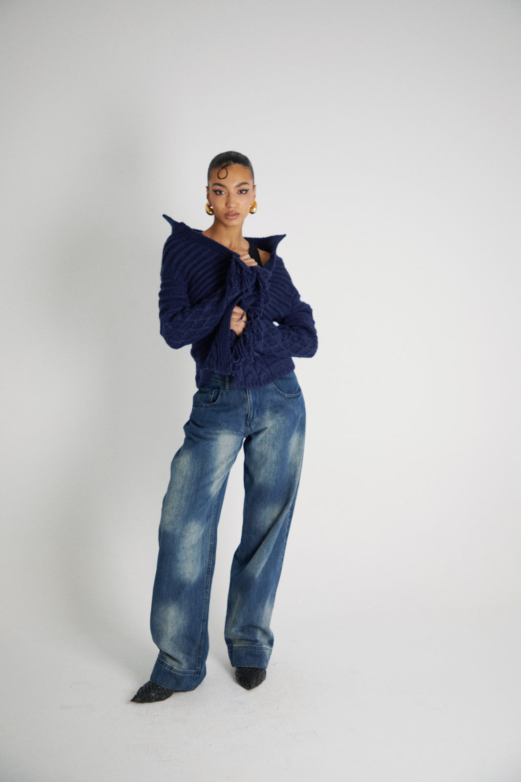 Be-Frill Cardigan Navy