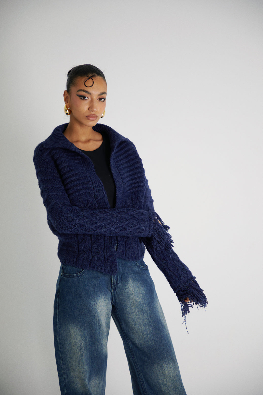 Be-Frill Cardigan Navy