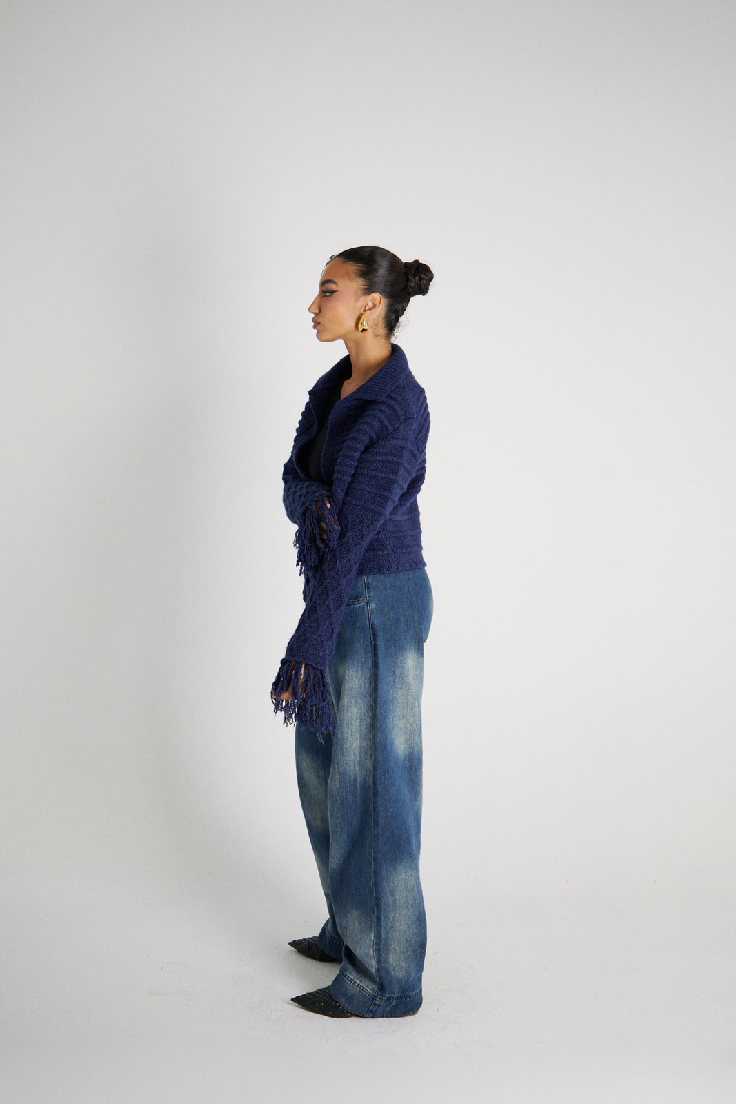 Be-Frill Cardigan Navy