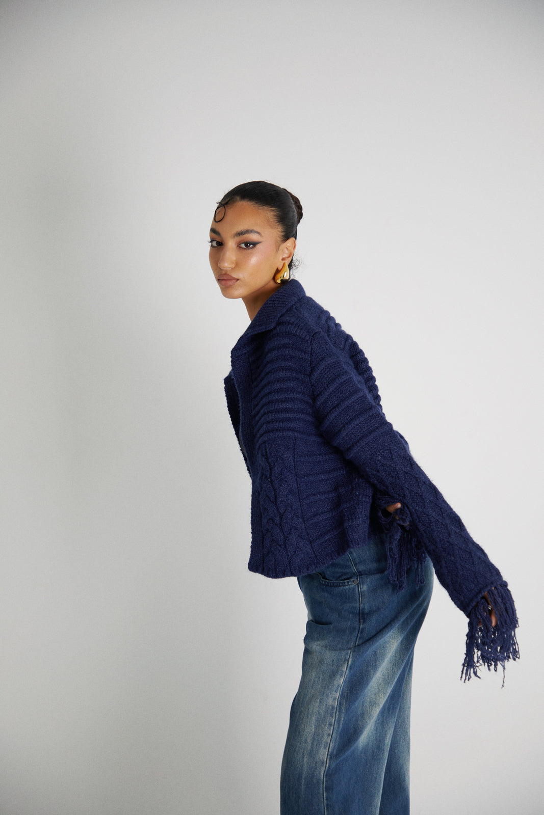 Be-Frill Cardigan Navy