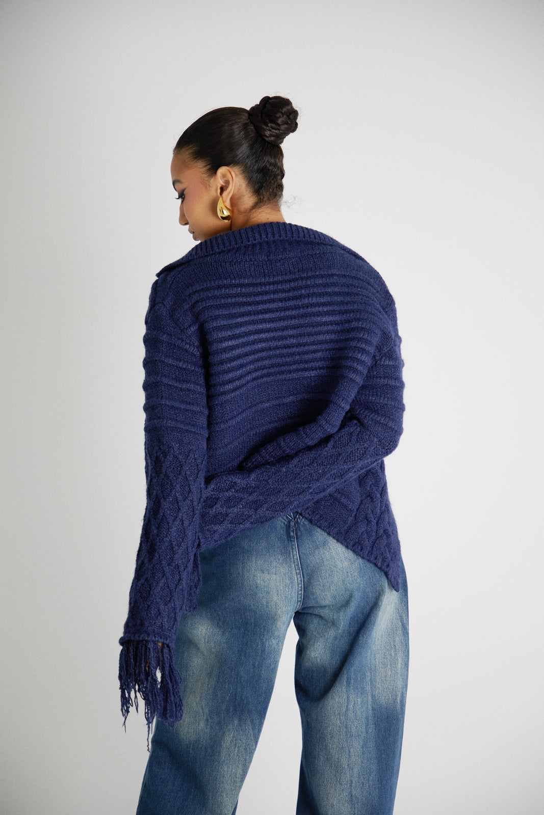 Be-Frill Cardigan Navy