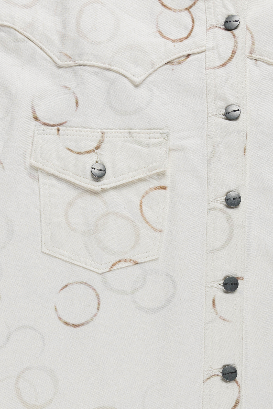 Coaster Shirt Off White & Brown
