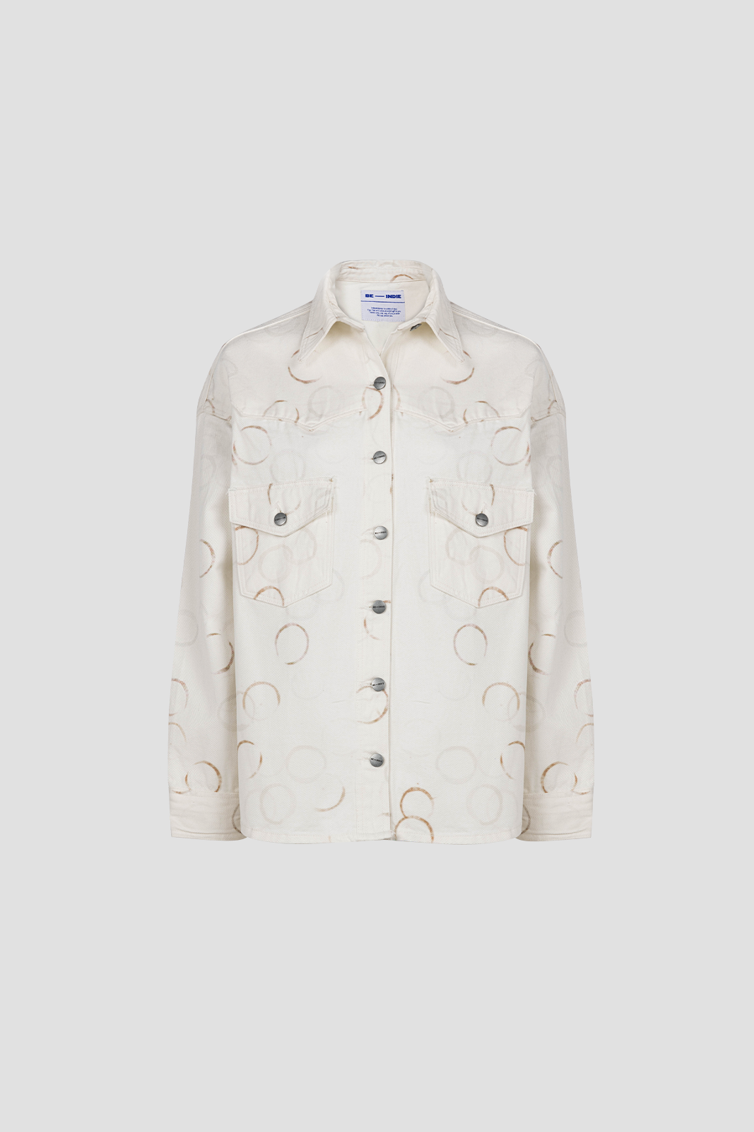 Coaster Shirt Off White & Brown