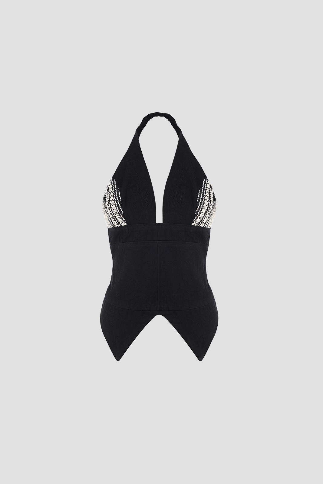 Backless Halter Top Black