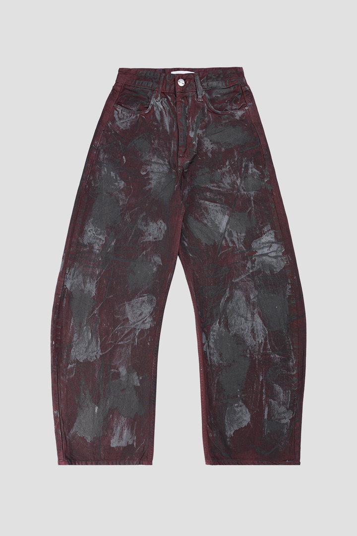 Barrel Jeans Burgundy Strokes