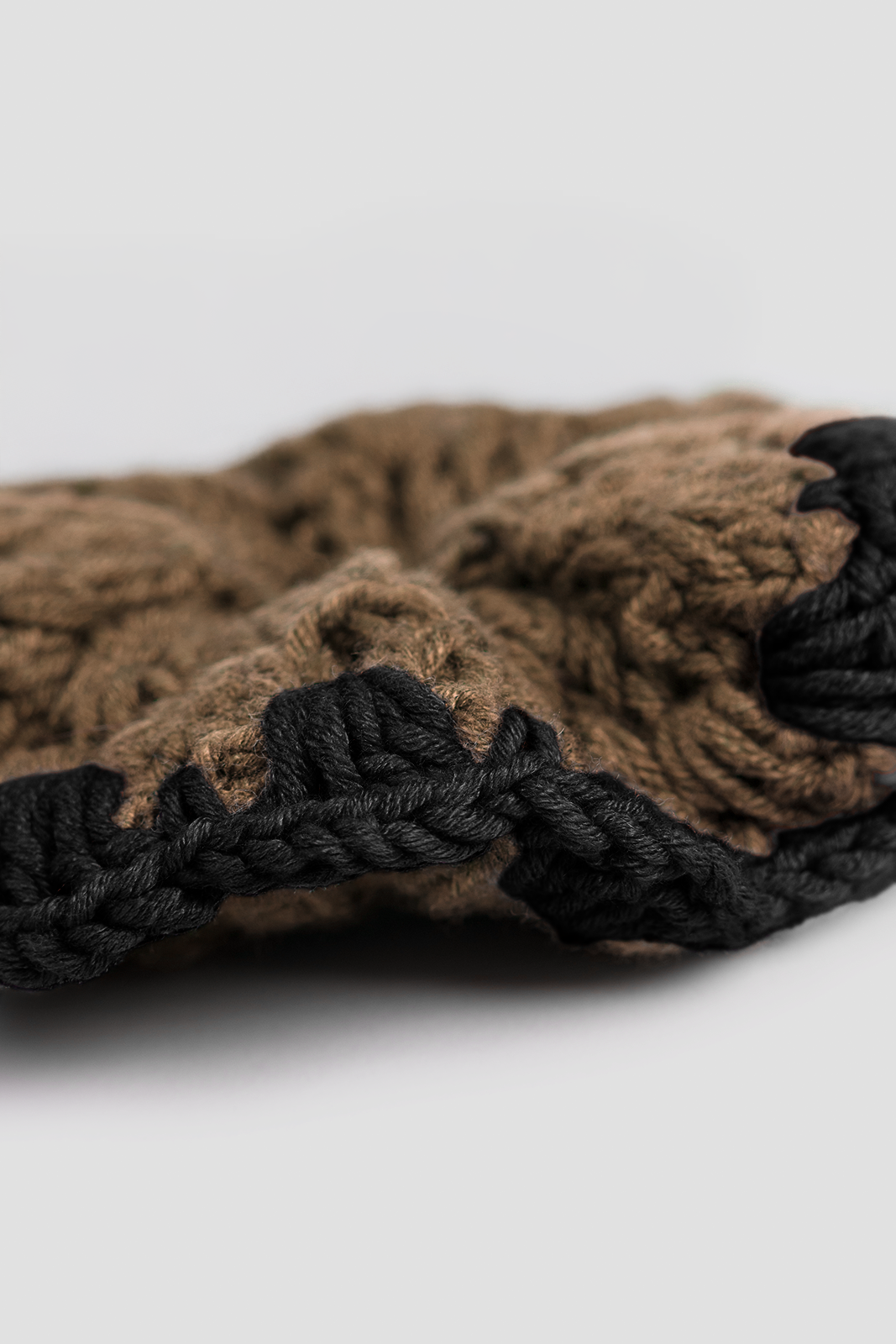 Crochet Hair Scrunchie - Beige & Black