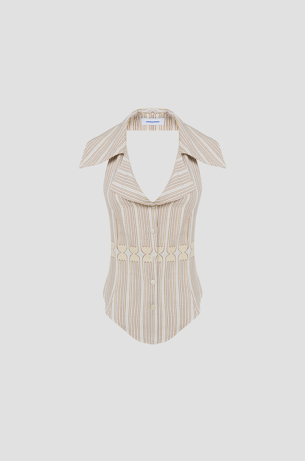 Tableware Halter White & Beige Print