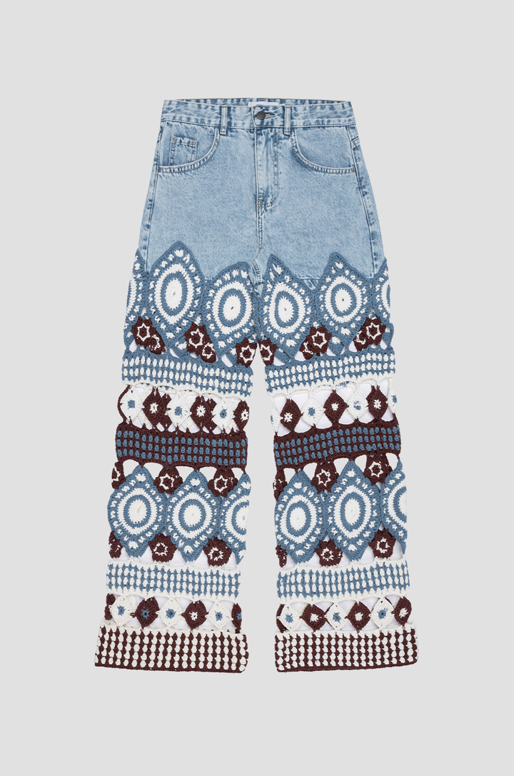 Denim Jeans With Crochet