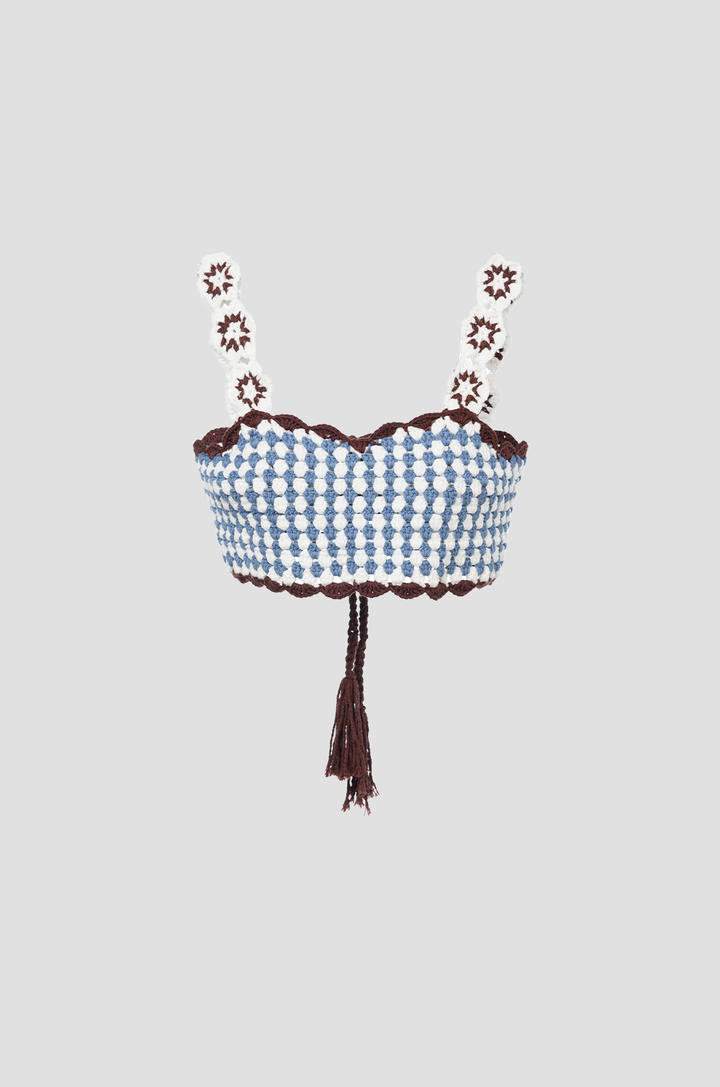Crochet Bralette Indigo & Brown
