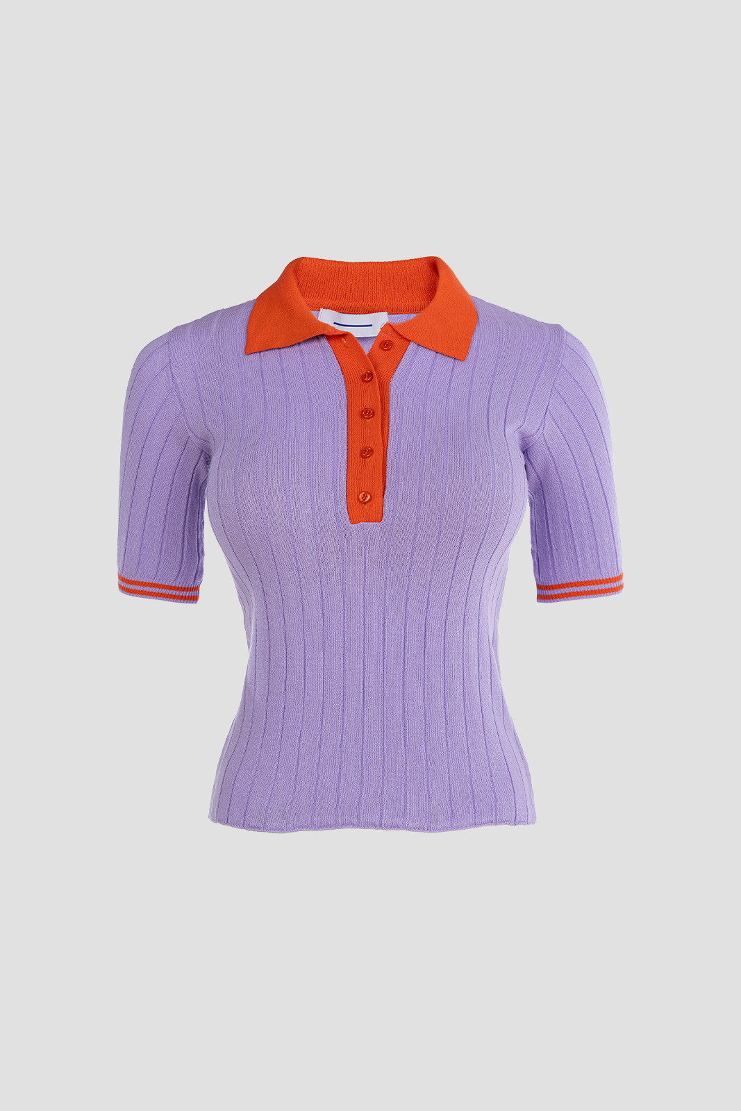 Women Knit Polo Purple