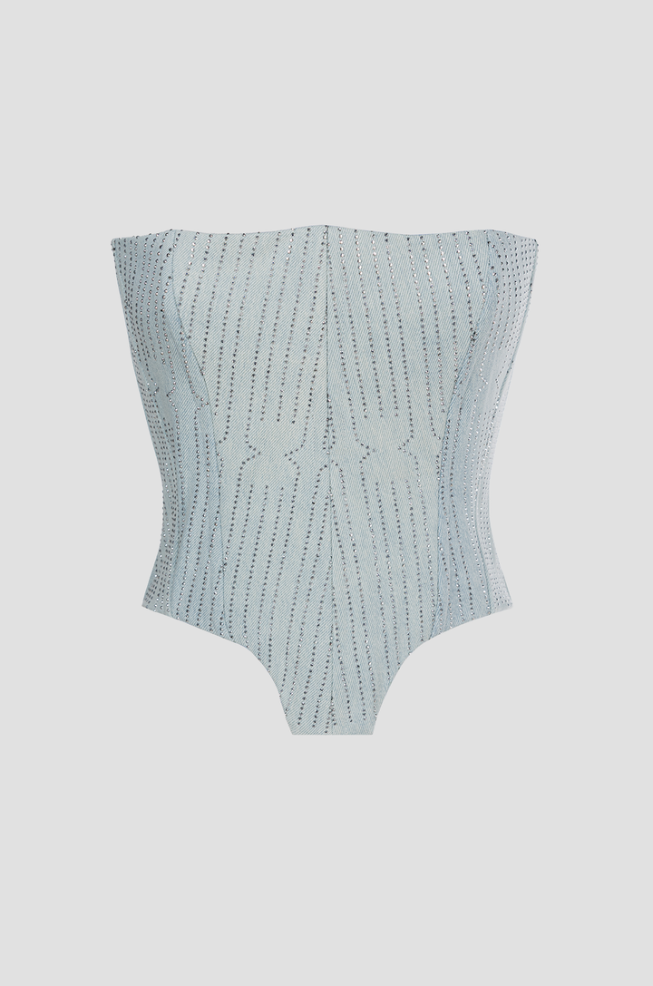 Fancy Bling Corset Sky Blue
