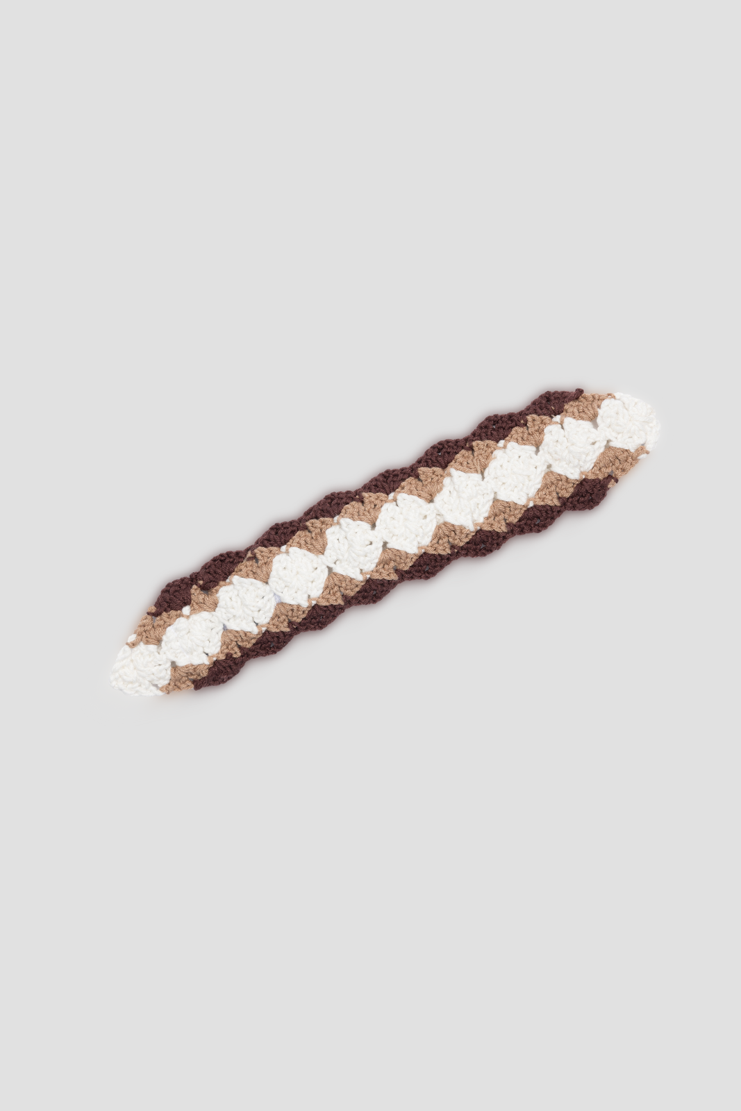 Crochet Head Band Beige, Off White & Olive