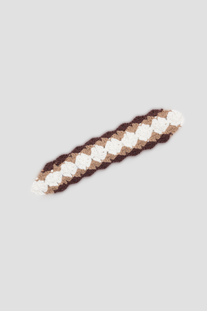 Crochet Head Band Beige, Off White & Olive