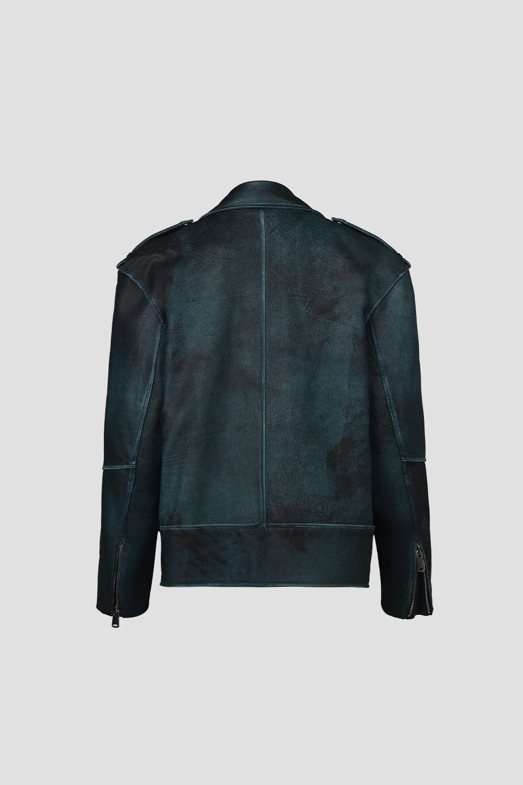 Leather Jacket Teal Blue