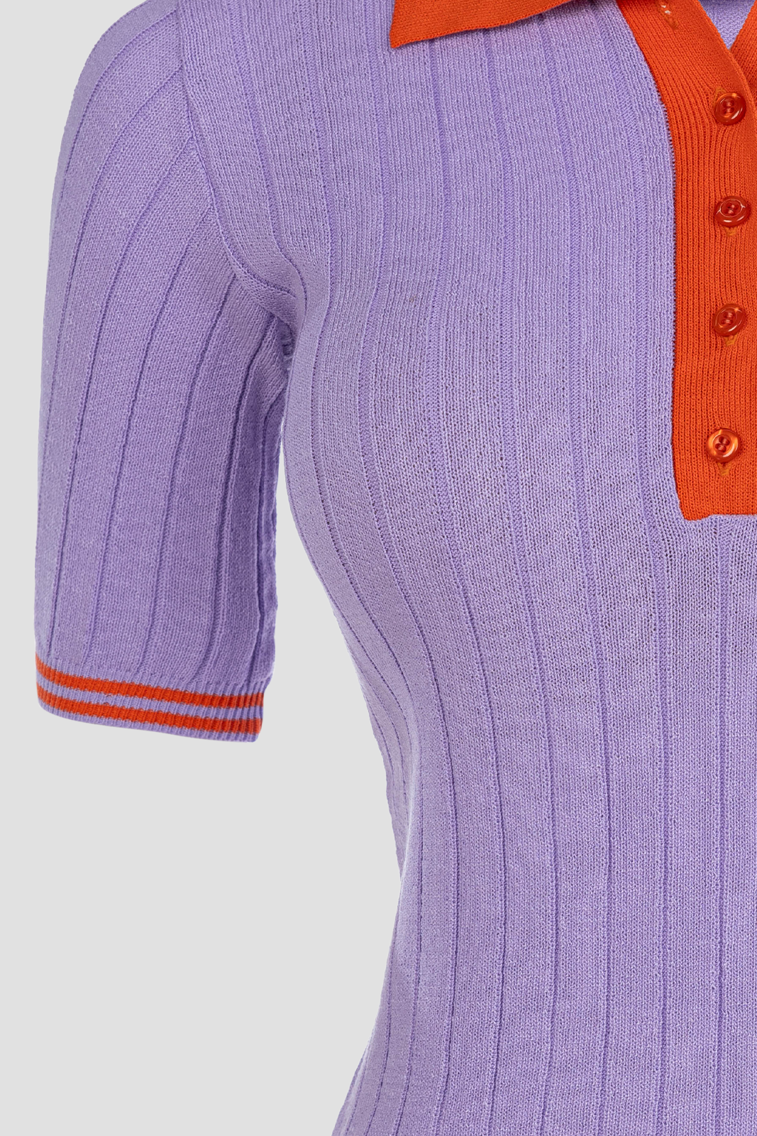 Women Knit Polo Purple