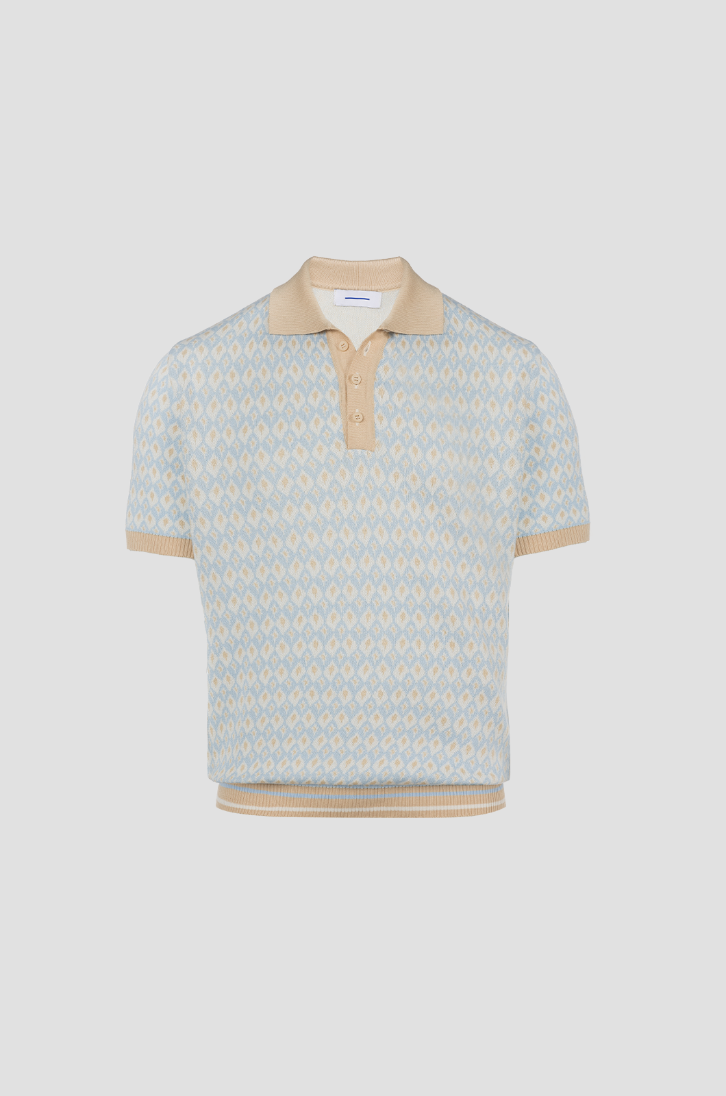 Jacquard Men Polo Shirt Off-white
