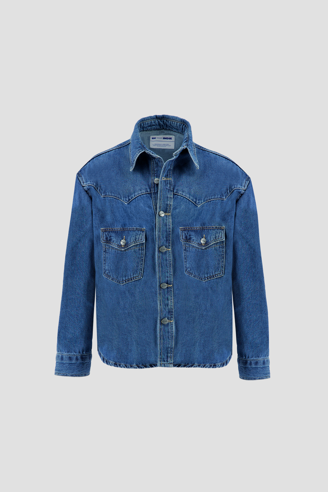 Denim Western Shacket Indie Blue